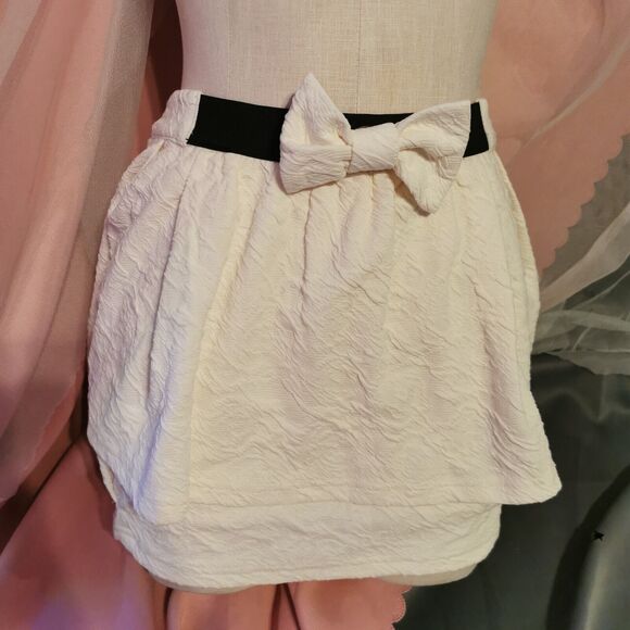 Ank Rouge White Mini Skirt Women's Small Party Prom Casual Japan Import Jfashion - Picture 4 of 13